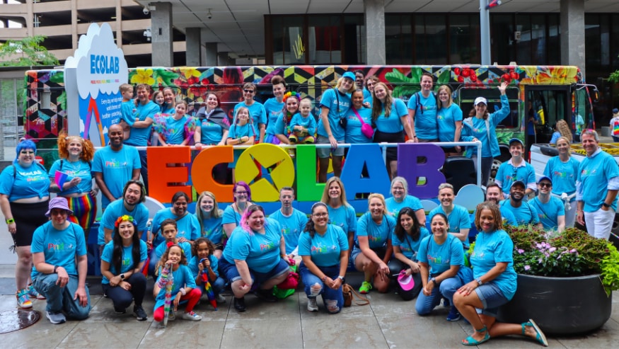 Ecolab associates and family at Twin Cities Pride March