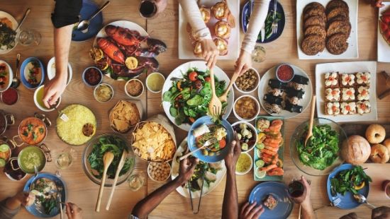Table full of food