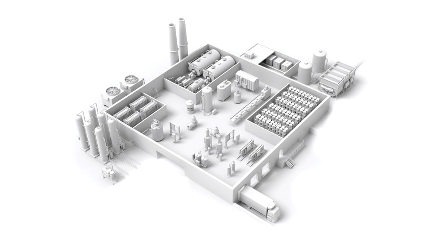 3D interior map of a dairy membrane plant