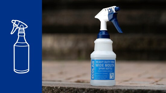 Person using a heavy duty spray bottle