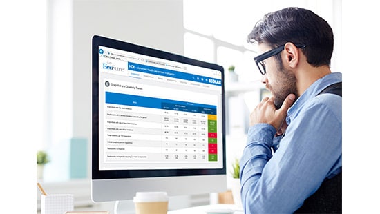 Man looking at computer screen