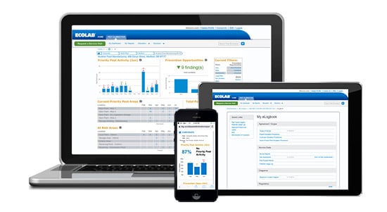 Ecolab Pest eLogbook on three devices