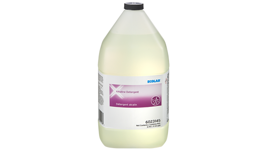 Large jug of Ecolab alkaline detergent liquid refill for dispensers and machines to clean surgical instruments.