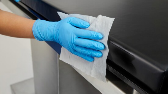 Ecolab wipes in hospital room.