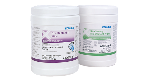 Two Ecolab Disinfectant Wipe Solutions