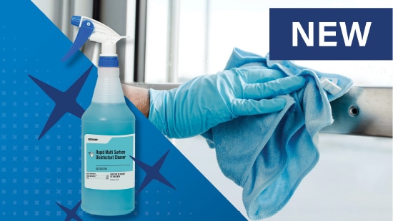 Ecolab Rapid product with the word NEW! on the photo