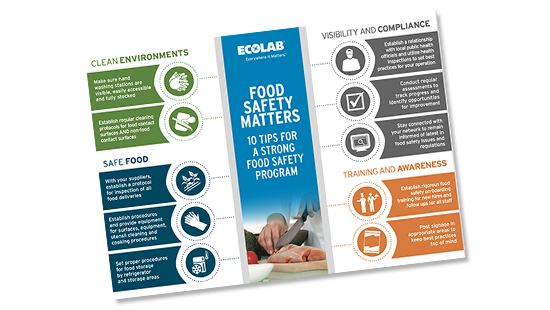 Food Safety Infographic displaying 10 tips for a strong food safety program