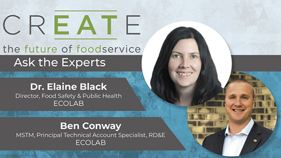  Ecolab experts, Dr. Elaine Black and Ben Conway