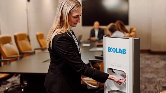 Ecolab Nexa sanitization station in use