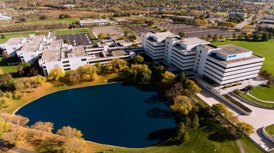 Aerial shot of Naperville campus