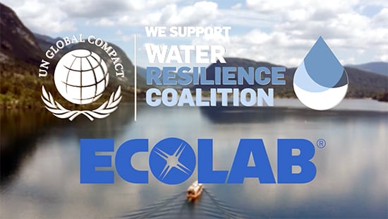 Ecolab and the UN Global Compact CEO Water Mandate and the Water Resilience Coalition logos