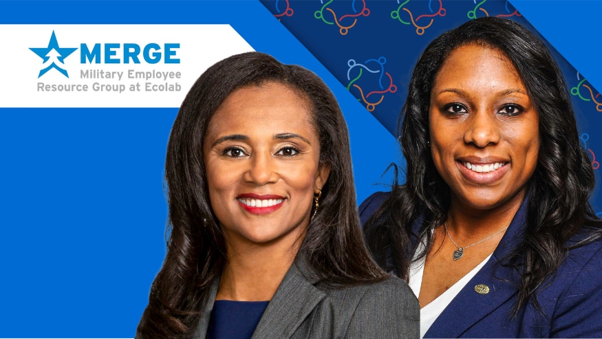 Executive Sponsor, Lanesha Minnix, and Chief of Staff and Engagement Officer, Elizabeth Waples, for our military employee resource group, MERGE