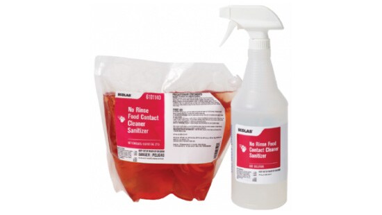 No rinse food contact sanitizer bag filled with food grade disinfectant for a spray bottle.