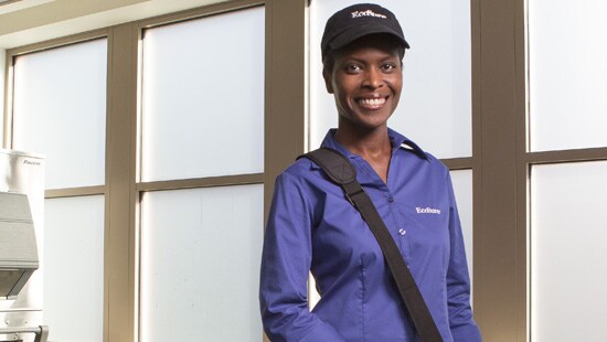 EcoSure Field Specialist in kitchen
