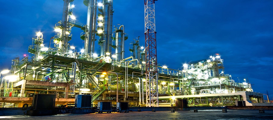Nalco Water Downstream Refinery at night
