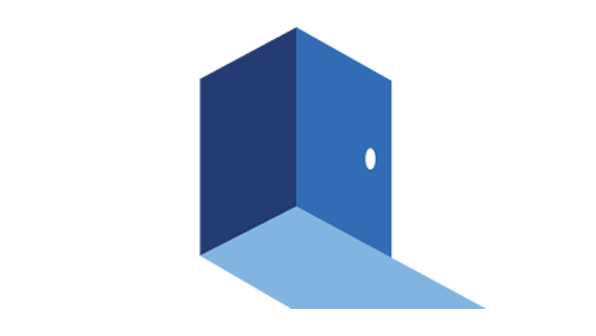 Icon illustration of open doorway.