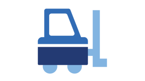Icon illustration of forklift.