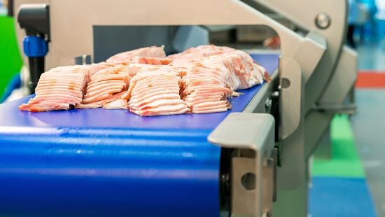 Ready-to-Eat product being processed in food processing plant.