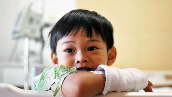 Child in Hospital with cast