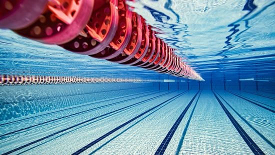 Stock imagery of pool, underwater view.