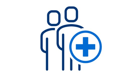 Icon of two life sciences professionals.